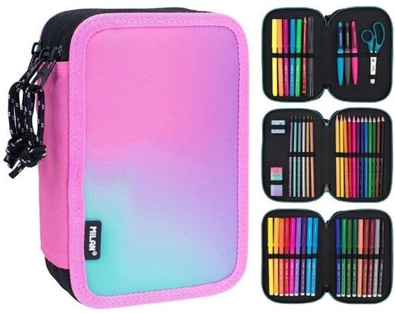 Penal \ Пенал \ Pencil bag 3-DECKER PENCIL CASE CONT.SUNSET PINK
