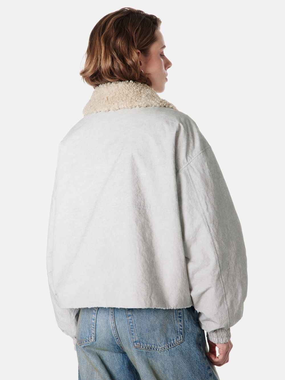 Бомбер с меховым воротником "Туман" женский