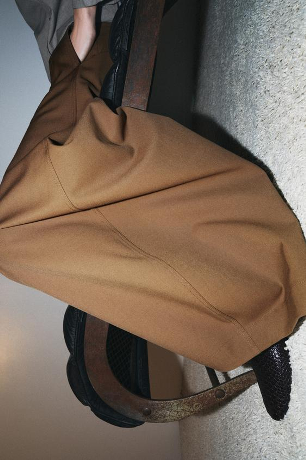 ZARA БРЮКИ WIDE-LEG ОБЪЕМНОГО КРОЯ — ZW COLLECTION, КАРАМЕЛЬНЫЙ