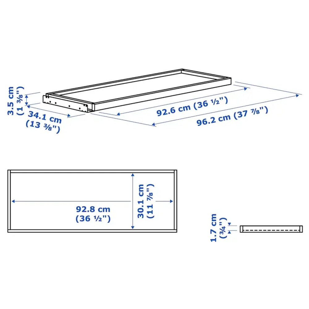 Выдвижная полка - IKEA KOMPLEMENT, 100x35 см, белый КОМПЛИМЕНТ ИКЕА