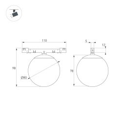 Светильник MAG-MICROCOSM-SFERO-R80-7W Day4000 (BK, 230 deg, 24V) (Arlight, IP20 Металл, 5 лет) 051783