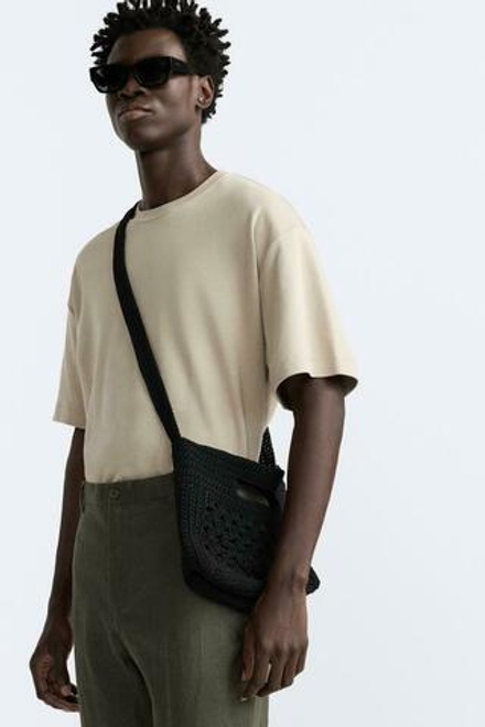 ZARA ТКАНАЯ СУМКА SOFT, ЧЕРНЫЙ