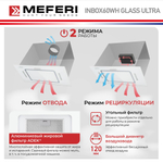 Полновстраиваемая вытяжка Meferi INBOX60WH GLASS ULTRA фото 2
