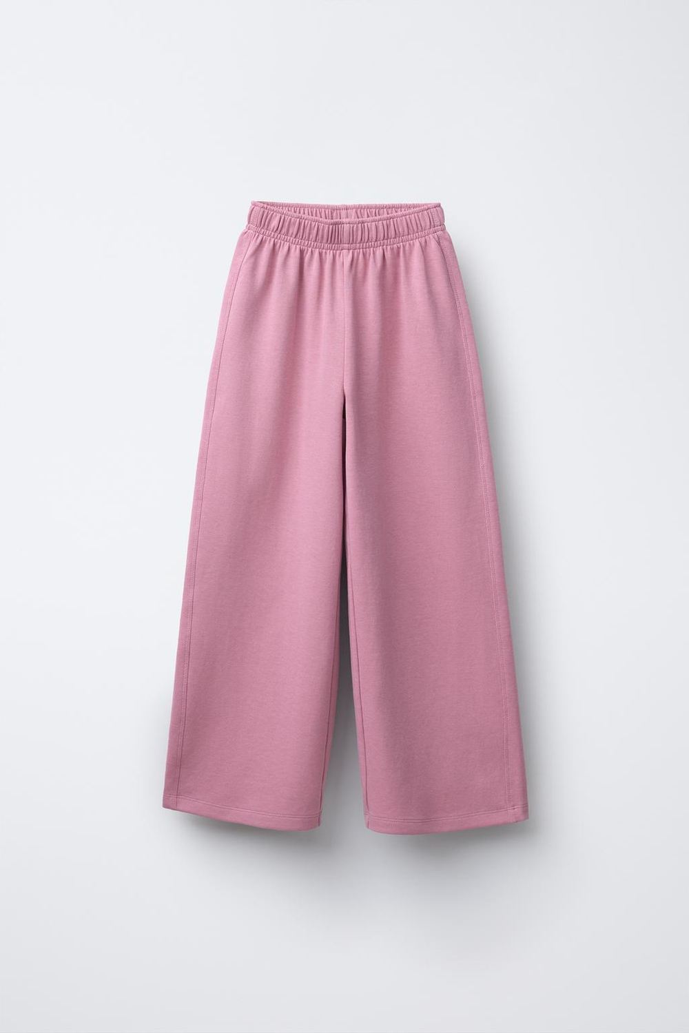 ZARA ОДНОТОННЫЕ БРЮКИ INTERLOCK, РОЗОВЫЙ