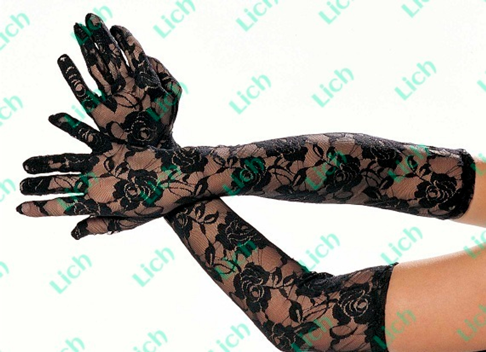 Длинные кружевные перчатки