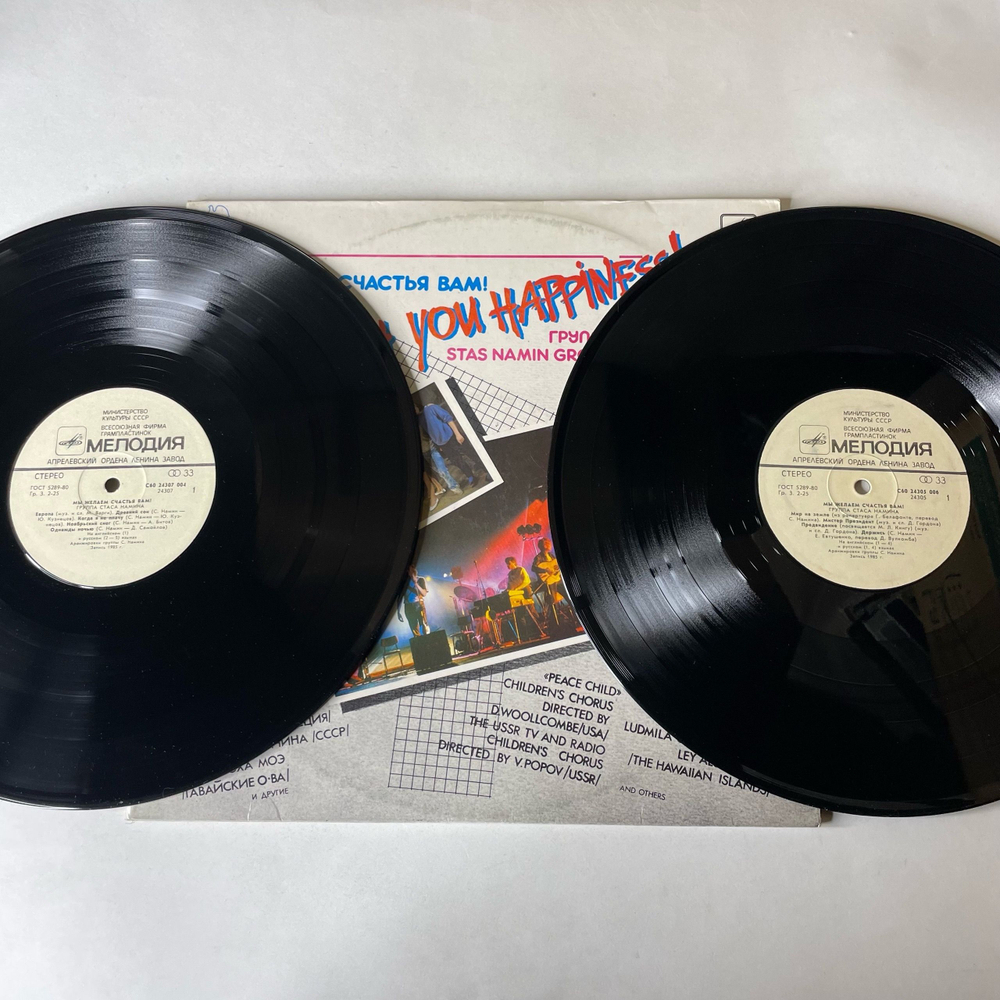 Винтажная виниловая пластинка LP Группа Стаса Намина, Мы Желаем Счастья Вам (СССР 1987)