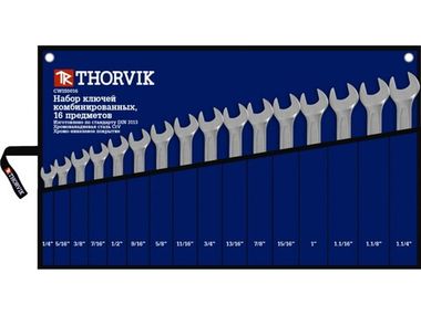 CWIS0016 Набор ключей гаечных комбинированных дюймовых в сумке 1/4"--1-1/4", 16 предметов