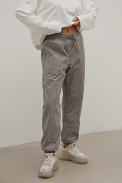 Джоггеры утеплённые, пепельные