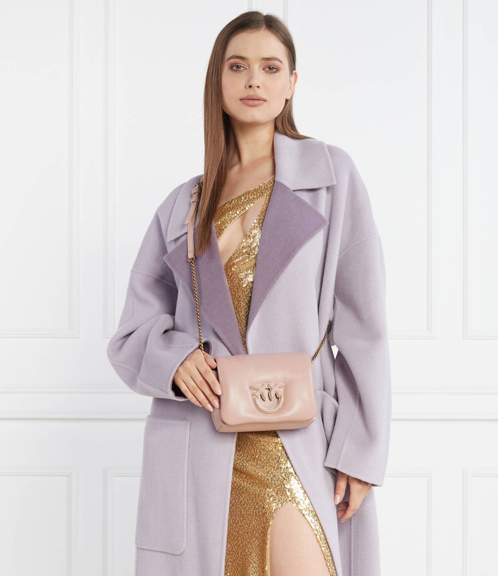 Кожаная сумка через плечо LOVE CLICK PUFF BABY SHEEP NAP Pinko - пудро-розовый(101584 A10F)