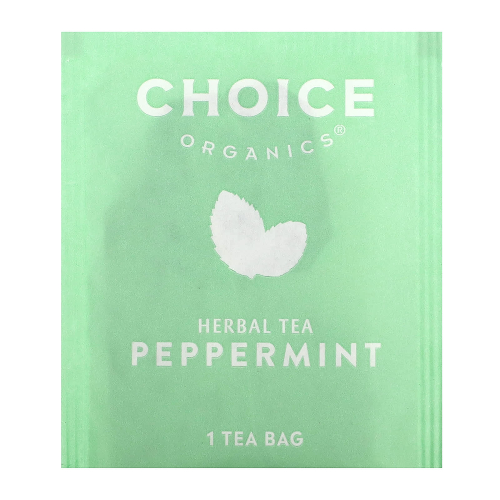 Choice Organics, травяной чай, перечная мята, без кофеина, 16 чайных пакетиков, 17 г (0,60 унции)