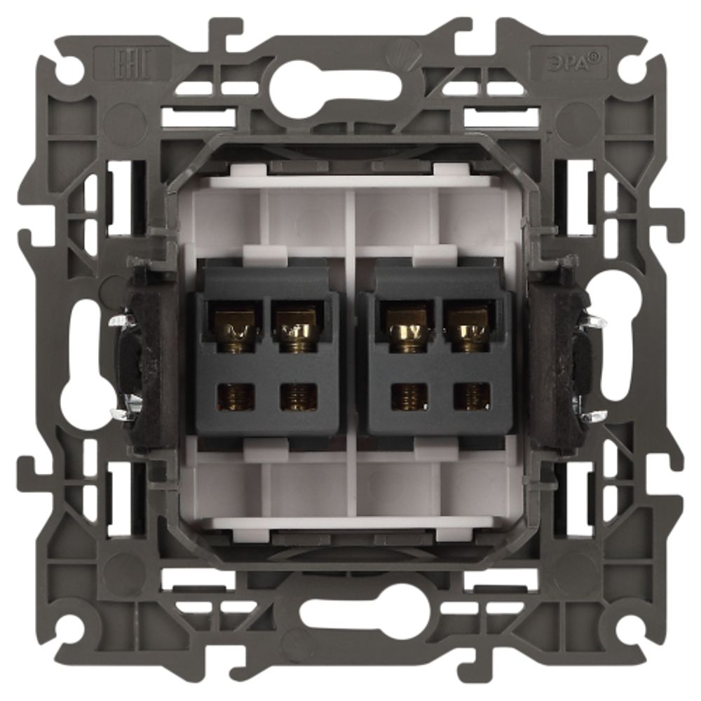 Розетка ЭРА Elegance 14-3112-05 аудио двойная IP20 антрацит