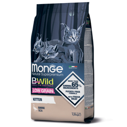 Monge Cat BWild LOW GRAIN Kitten низкозерновой корм из мяса гуся для котят 1,5 кг