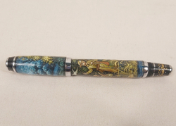 Коллекционная ручка с ручной росписью Палех "Охотник"
