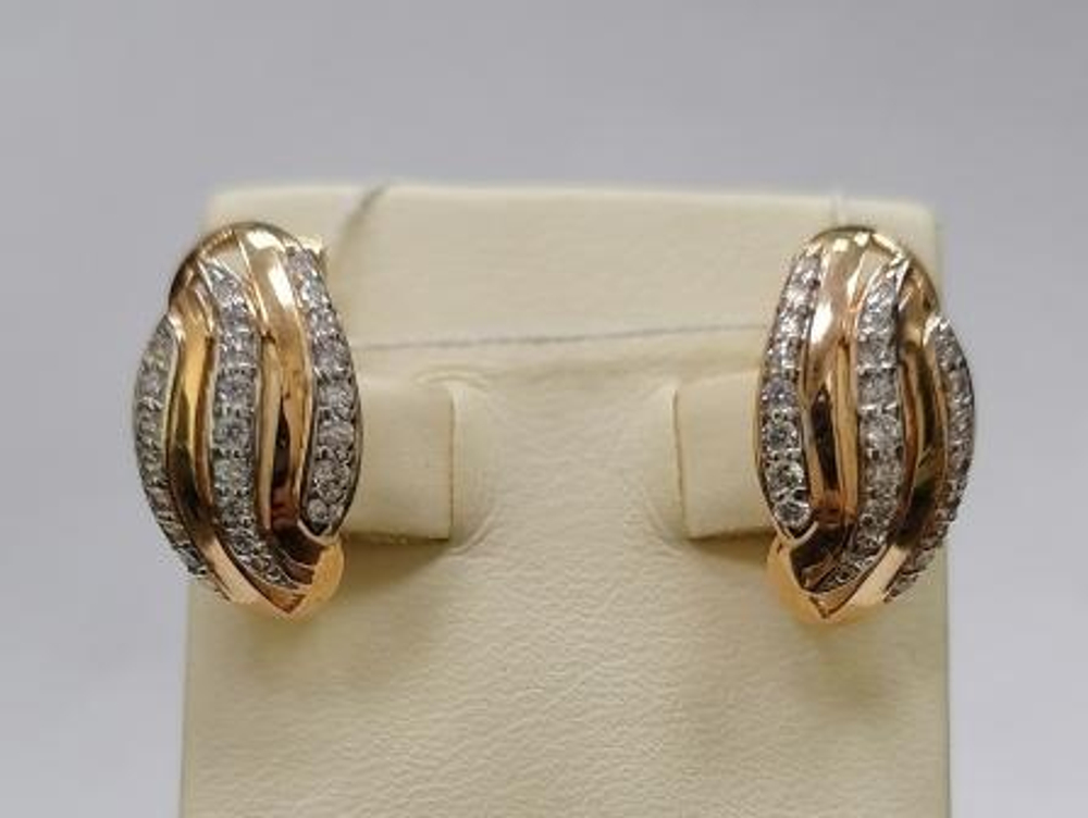 Серьги из золота с фианитами