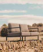 Comova Уличный 2-местный диван темно-серый с черным алюминиевым каркасом 150 см