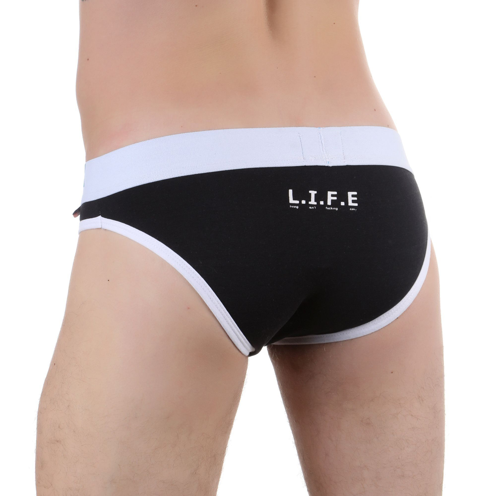 Черные мужские трусы-слипы L.I.F.E. (Размер: M) (Цвет: черный)