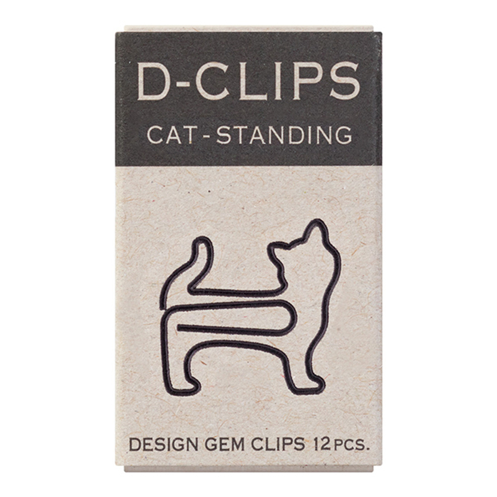 Скрепки Midori D-Clips Cat-Standing (12 шт.)