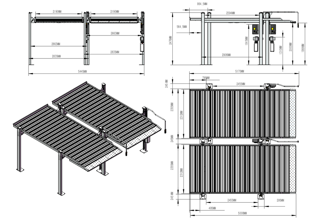 ATIS PL-4SL Парковочный четырехстоечный подъемник