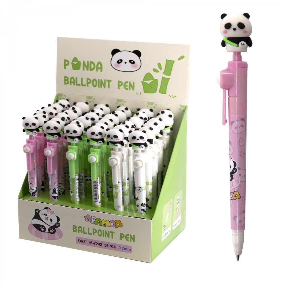 Ручка шариковая Alingar, "Пандочка", 0,7 мм, синяя, вращающаяся игрушка, круглый, цветной, пластиковый корпус, карт. уп.