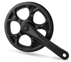 Шатуны-система Prowheel, 1ск., 42 зуб., 1/2"х3/32",сталь с защитой; шатуны 165мм, алюминий, резьба 9/16", под квадрат, черные