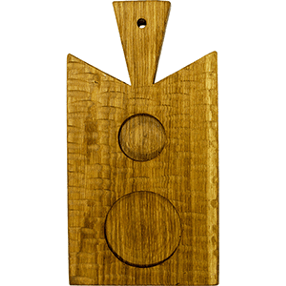 Доска для подачи с ручкой(9см) 2-мя выемками;дуб;H=25,L=250/210,B=160мм