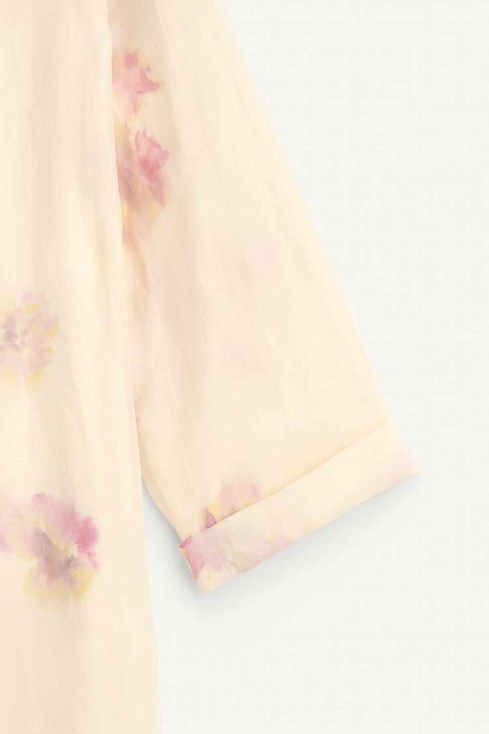 ZARA ШЕЛКОВОЕ ПАЛЬТО С ПРИНТОМ, ЖЕЛТОВАТО-БЕЛЫЙ