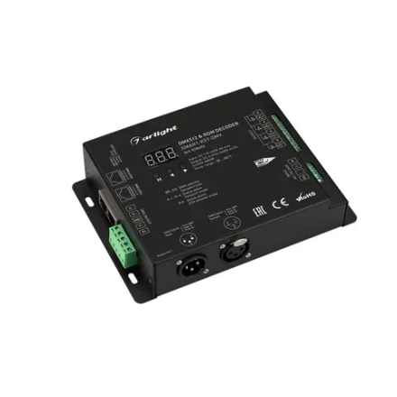 Декодер SMART-K57-DMX (230V, 4x2A, XLR3) (Arlight, IP20 Металл, 5 лет) 028453
