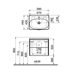 Тумба с раковиной VitrA Nest Trendy 60, 2 ящика
