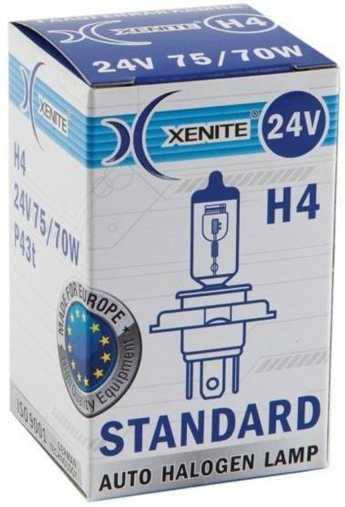 Лампа 24 В H4 75/70 Вт галогенная Standard Xenite