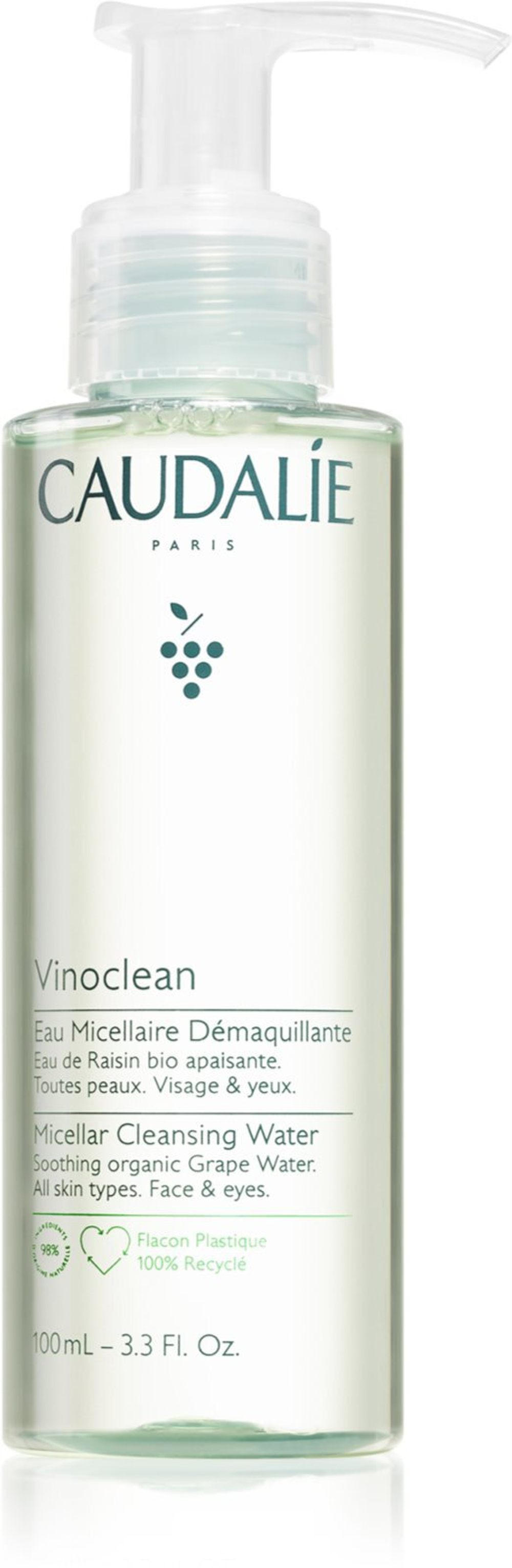 Caudalie Vinoclean - очищающая мицеллярная жидкость для лица и области вокруг глаз /   100  ml  / GTIN 3522930003083