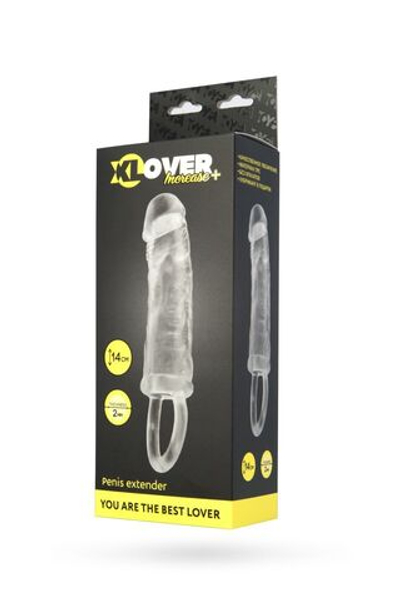 Прозрачная насадка с петлёй для фиксации - 14 см. (Цвет: прозрачный)