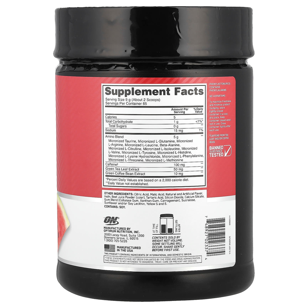 Optimum Nutrition, Essential Amin.O. Energy®, Fruit Fusion, 585 г (1,29 фунта)