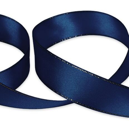 Лента атласная 25 мм , AL-25M двухстор. с металл. нитью 33 м , №116 под золото