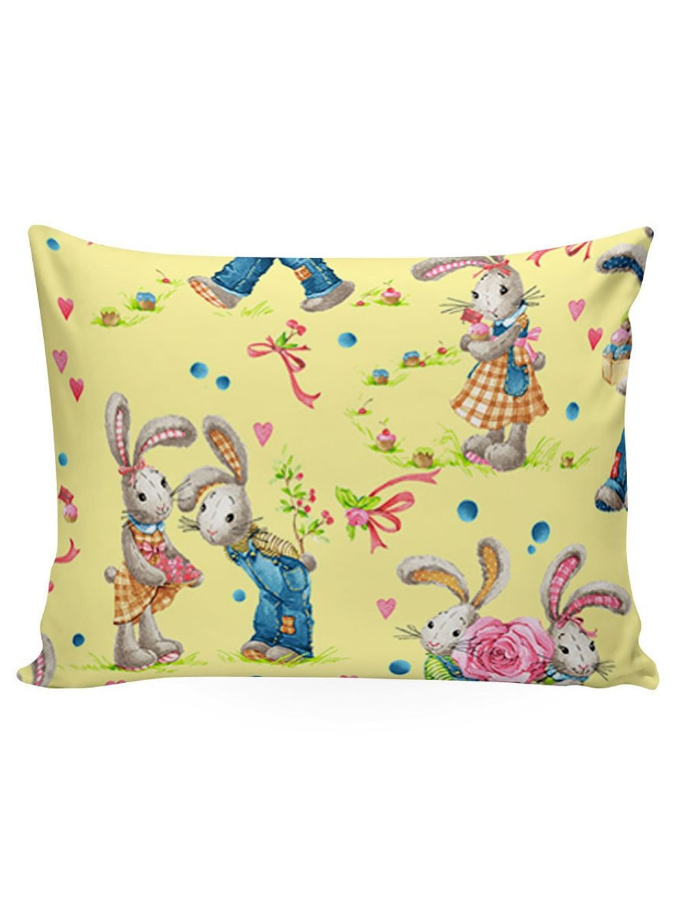 Постельное белье перкаль Сказка "Зайчики/Нежность" 1,5-сп Наволочка 50х70 см 1 шт Простынь на резинке 90x200 см Пододеяльник 145x215 см