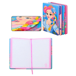 Блокнот детский Basir, формат А5, серия "Принцесса", твёрдый переплёт с поролоном и косой из искусственного волоса, 21*14.5 см, 80 листов, 4 цвета ассорти