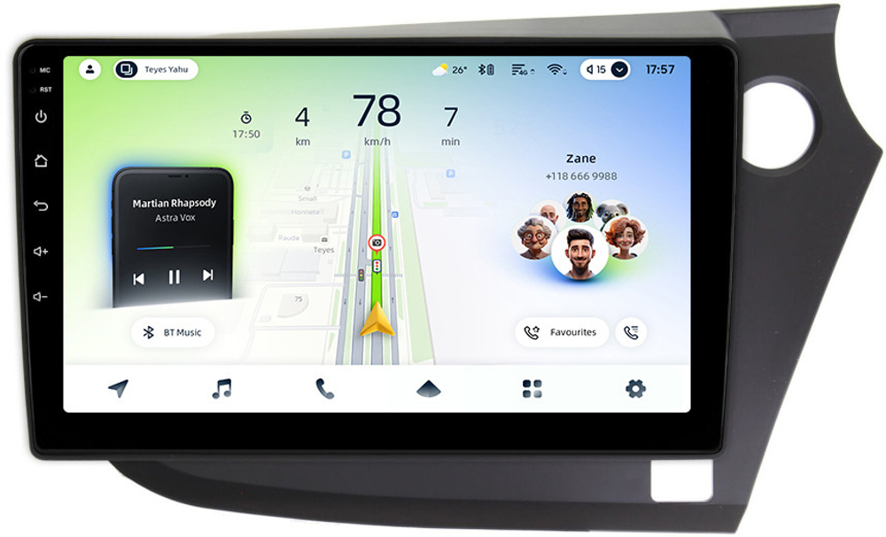 Магнитола для Honda Insight 2 2009-2014 (правый руль) - Teyes CC4L монитор 9" IPS на Android 14, Snapdragon 662, CarPlay, 4G SIM-слот