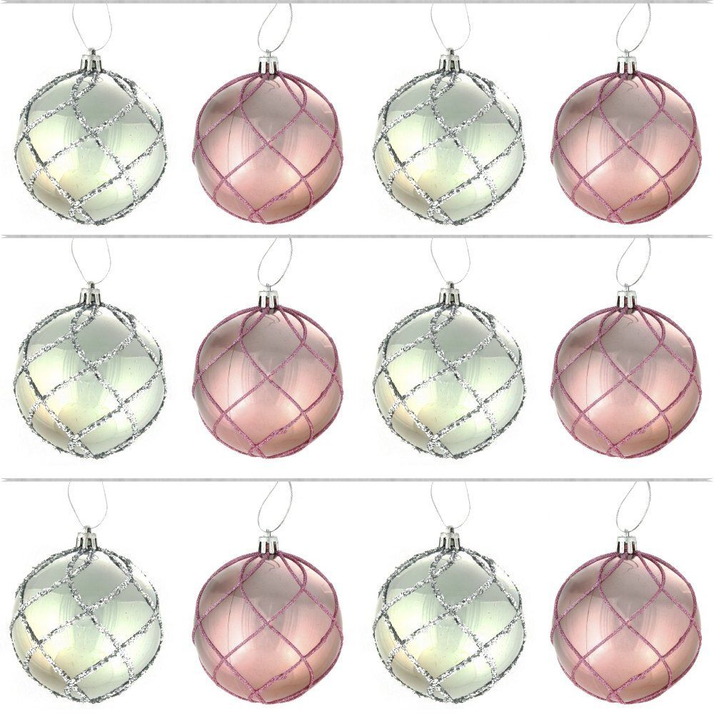 GAEM Набор из 12шт Украшение новогоднее Шар "Алмазная сетка", D 8 см, L35 W27 H9 см