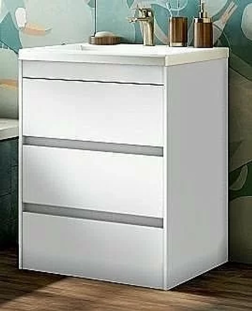 Тумба с раковиной Art&Max FAMILY_580_3C_PIA_BL белый глянцевый