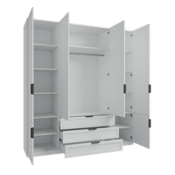 Шкаф распашной Нордик - 4, белый