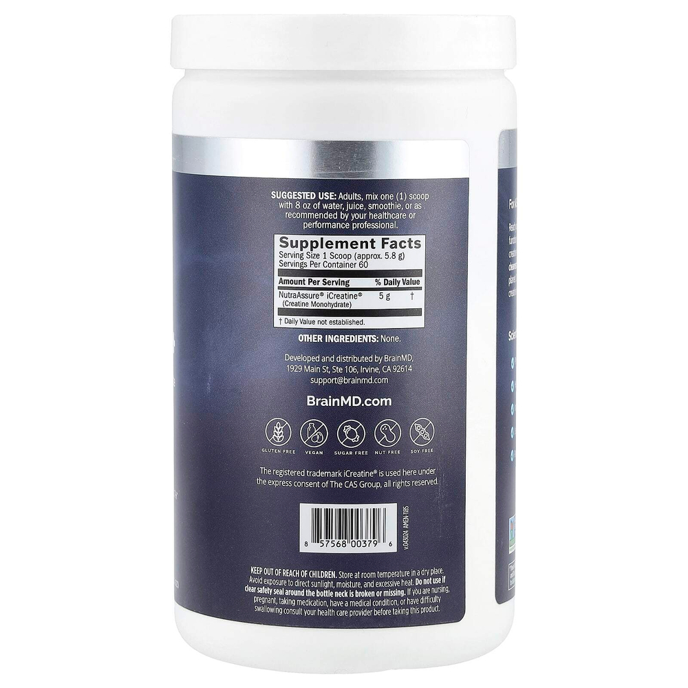 BrainMD, Smart Creatine +, без добавок, 350 г (12,35 унции)