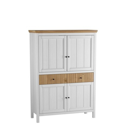 Тумба «Сканди» 4 глухие двери и 2 ящика белый/антик