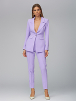 Женский сиреневый костюм двойка с приталенным жакетом
