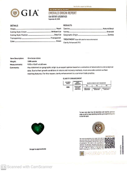 Изумруд, Сердце, 1 шт / 3,88 карат, Замбия