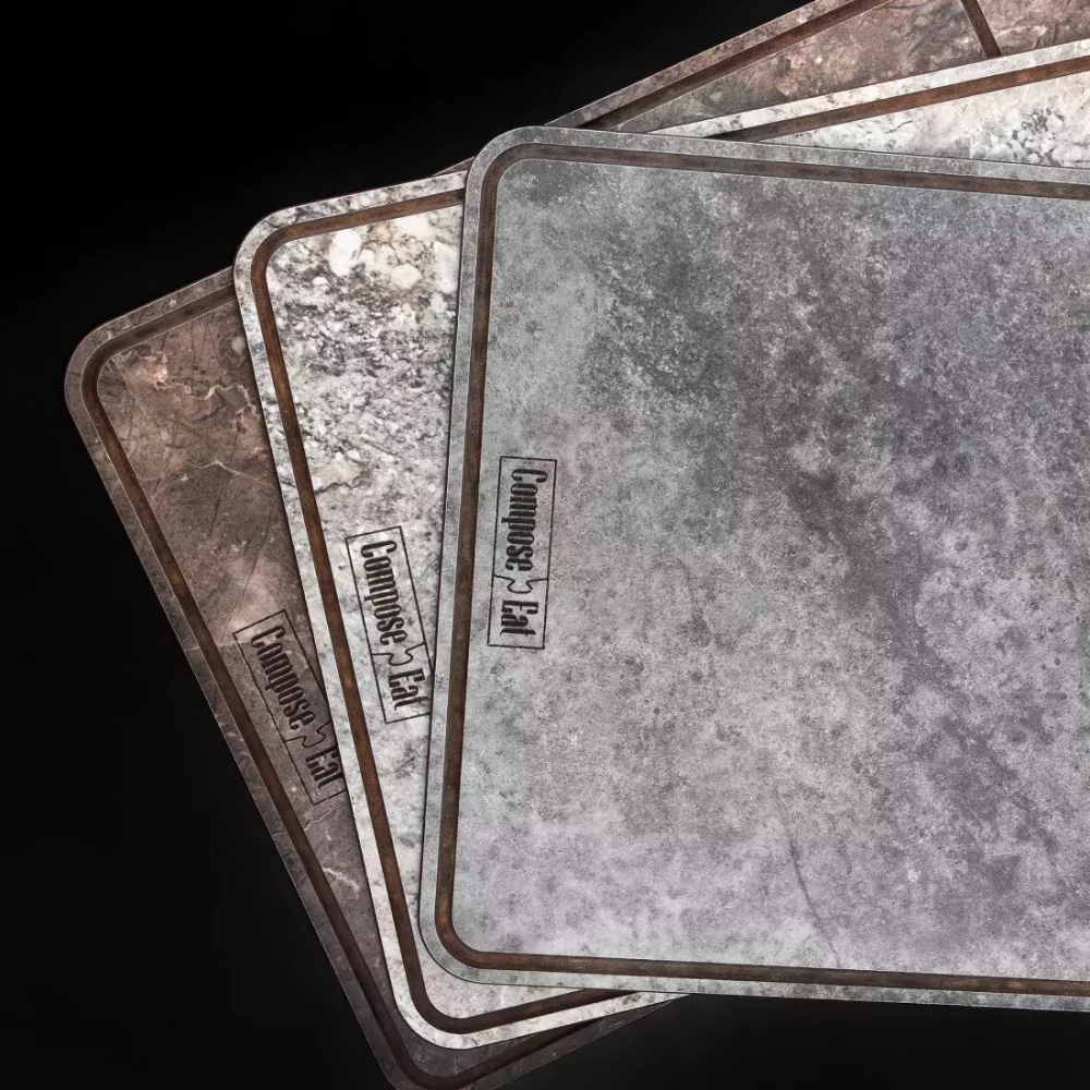 Доска разделочная с желобом 33x25см ComposeEat мрамор серый