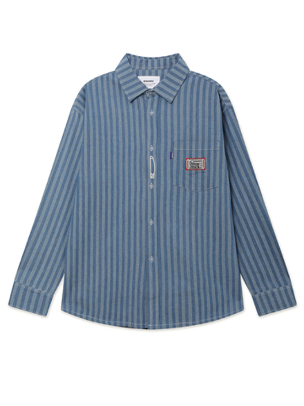 Мужская Рубашка Striped Denim - Pins