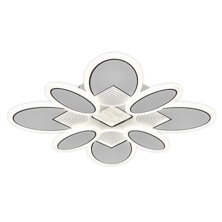 Потолочный светодиодный светильник 85Вт, 6865лм, 3000-6500K, Ra>80, плавная регулировка мощности, изменение цветовой температуры, ночник, пульт, металл/акрил, белый/чёрный