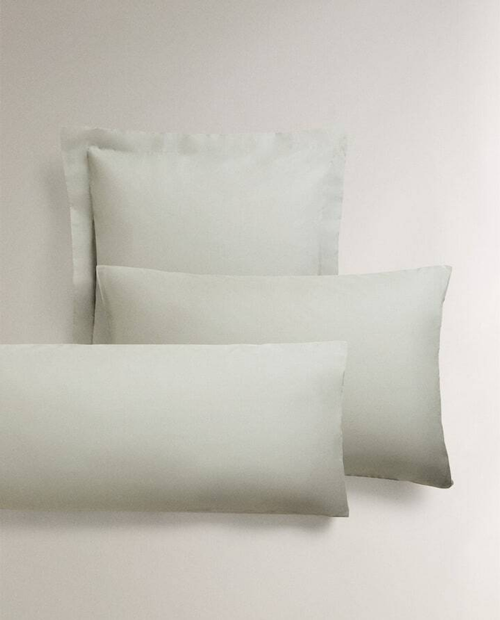 ZARA HOME (200 НИТЕЙ) НАВОЛОЧКА ИЗ ПЕРКАЛЯ, СВЕТЛО-ЗЕЛЕНЫЙ