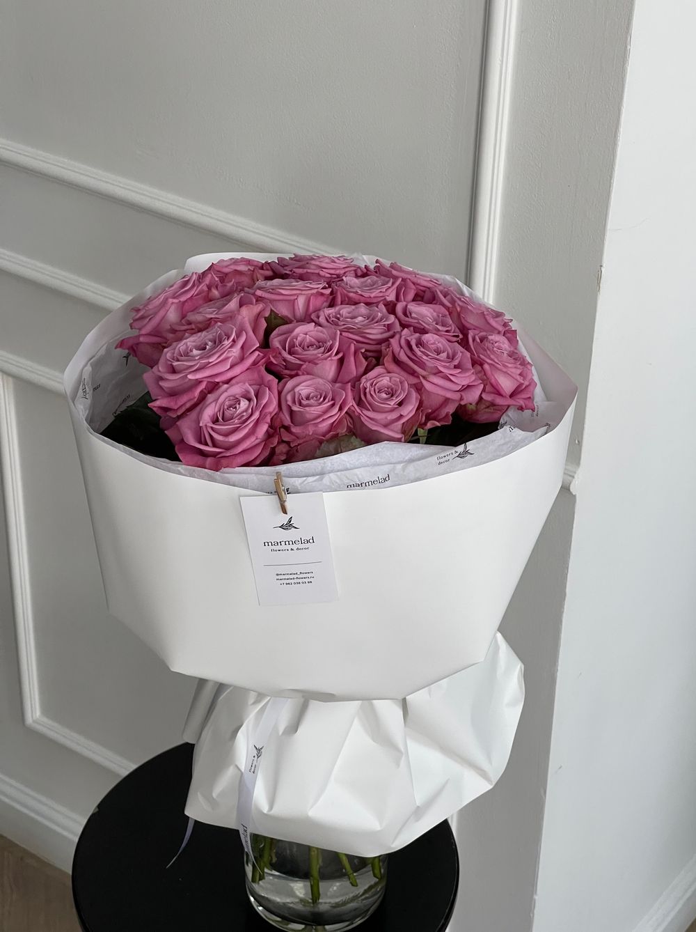 Букет из фиолетовых роз 17шт