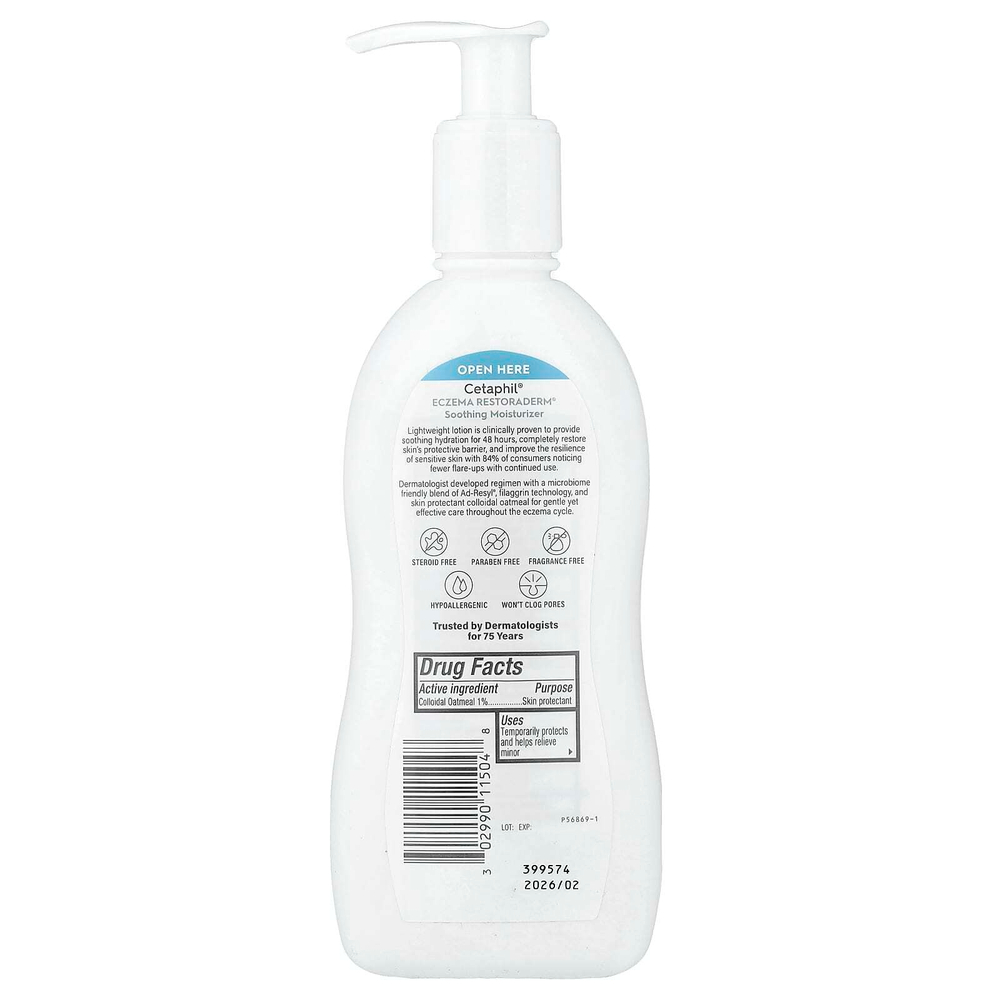 Cetaphil, Eczema, успокаивающий увлажняющий крем Restoraderm®, для чувствительной кожи, без отдушки, 296 мл (10 жидк. унций)