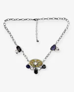 Колье Reglow Lab mycelium Mc-Ch-1 аметист галька горный хрусталь